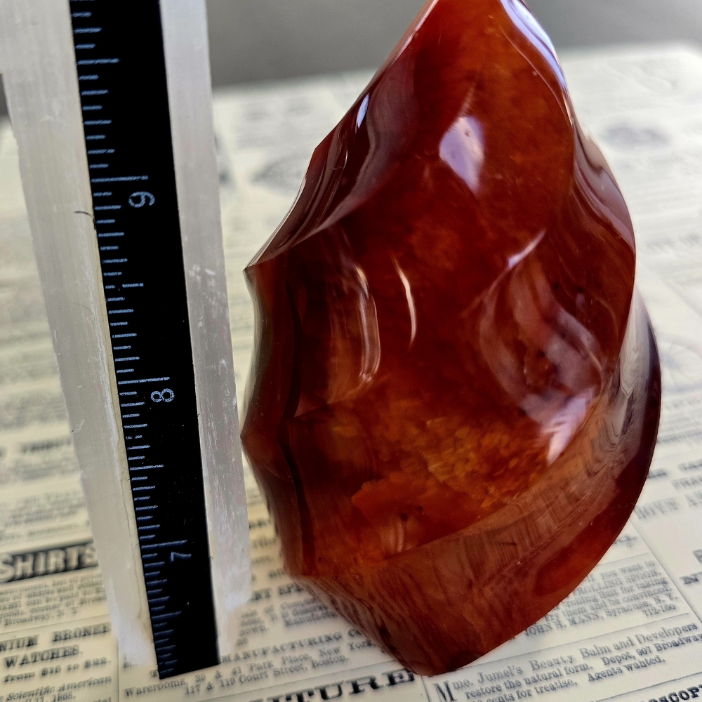Polished Red Carnelian Flame Decor